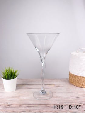 GOBLET STYLE GLASS VASE (PICKUP ONLY)